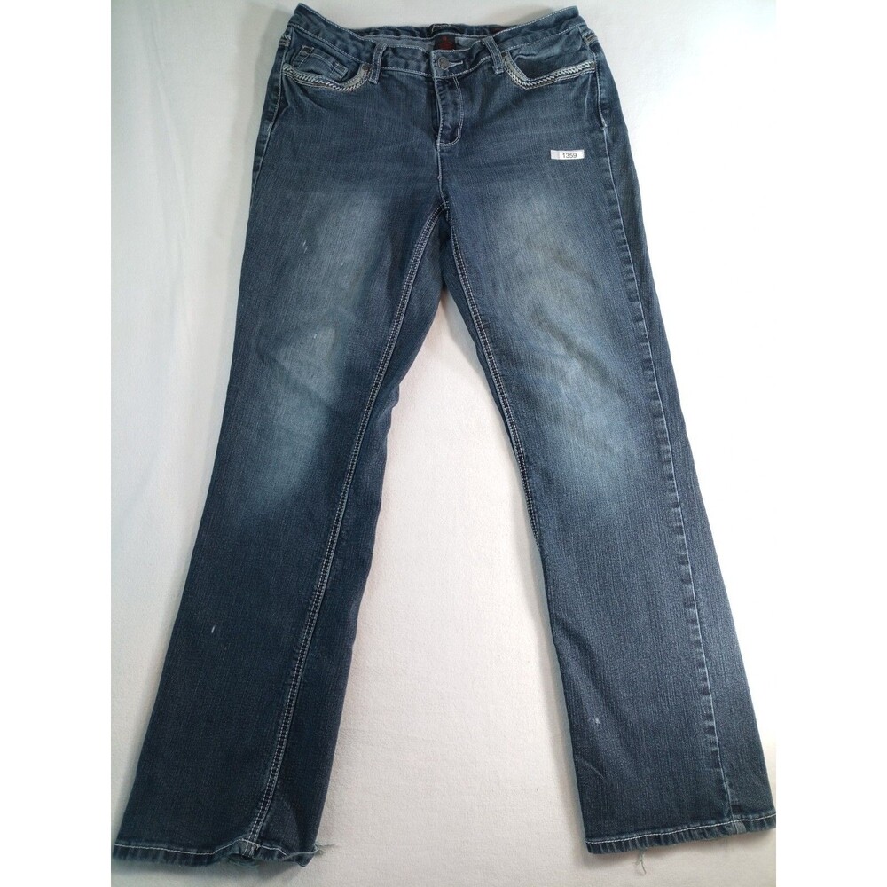 Earl Jean Womens Jeans Boot Cut Blue Denim Medium Wash Mid Rise 12 (P)